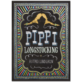 Book cover of 'Pippi Longstocking' by Astrid Lindgren with colorful border