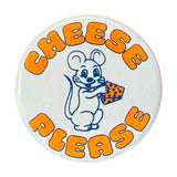 Cheese Please with a cartoon mouse holding a hunk of cheese